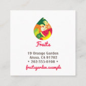 Elegant Fruity logo ・ Daling shape ・ Kleurrijke vr Vierkante Visitekaartje (Achterkant)