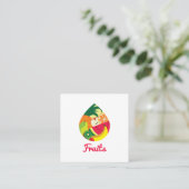 Elegant Fruity logo ・ Daling shape ・ Kleurrijke vr Vierkante Visitekaartje (Staand voorkant)