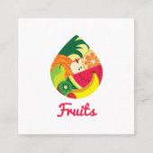 Elegant Fruity logo ・ Daling shape ・ Kleurrijke vr Vierkante Visitekaartje (Voorkant)