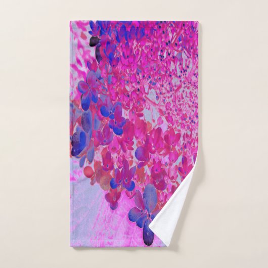 Elegant Fuchsia and Dark Blue Limited Hydrangea Bad Handdoek (Handdoek)