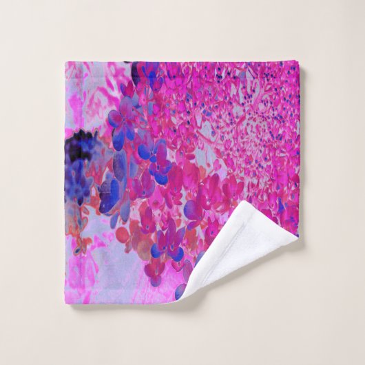 Elegant Fuchsia and Dark Blue Limited Hydrangea Bad Handdoek (Wasdoekje)