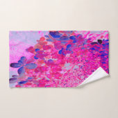 Elegant Fuchsia and Dark Blue Limited Hydrangea Bad Handdoek (Handdoek)