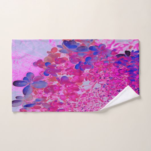 Elegant Fuchsia and Dark Blue Limited Hydrangea Bad Handdoek (Handdoek)