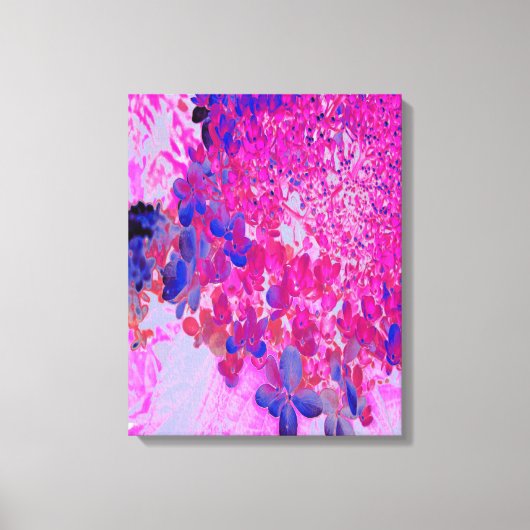 Elegant Fuchsia and Dark Blue Limited Hydrangea Canvas Afdruk (Voorkant)
