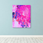 Elegant Fuchsia and Dark Blue Limited Hydrangea Canvas Afdruk (Insitu (Houten vloer))