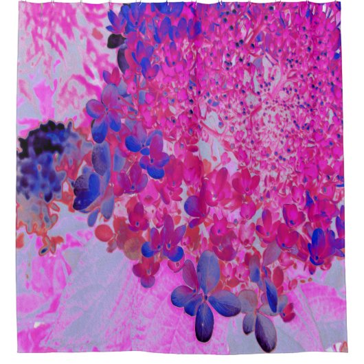 Elegant Fuchsia and Dark Blue Limited Hydrangea Douchegordijn (Voorkant)