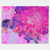 Elegant Fuchsia and Dark Blue Limited Hydrangea Fleece Deken (Voorkant (Horizontaal))