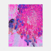 Elegant Fuchsia and Dark Blue Limited Hydrangea Fleece Deken (Voorkant)