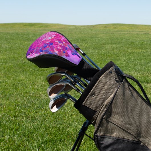 Elegant Fuchsia and Dark Blue Limited Hydrangea Golfheadcover (Insitu)