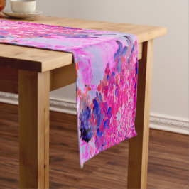 Elegant Fuchsia and Dark Blue Limited Hydrangea Korte Tafelloper