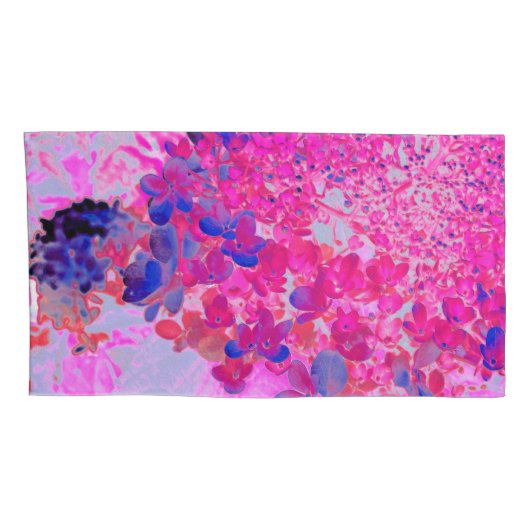 Elegant Fuchsia and Dark Blue Limited Hydrangea Kussensloop (Achterkant-Rechts)