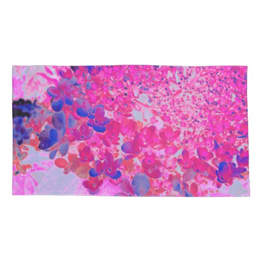 Elegant Fuchsia and Dark Blue Limited Hydrangea Kussensloop (Achterkant-Links)