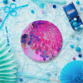 Elegant Fuchsia and Dark Blue Limited Hydrangea Papieren Bordje (Feest)