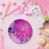 Elegant Fuchsia and Dark Blue Limited Hydrangea Papieren Bordje (Feest)