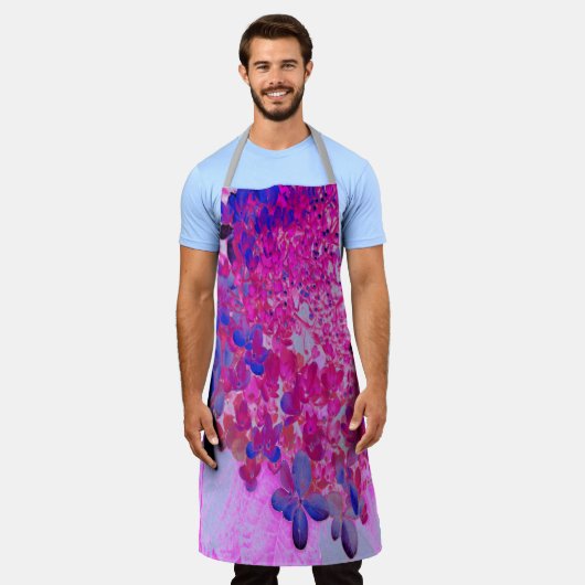 Elegant Fuchsia and Dark Blue Limited Hydrangea Schort (Gedragen)