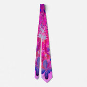 Elegant Fuchsia and Dark Blue Limited Hydrangea Stropdas (Achterkant)