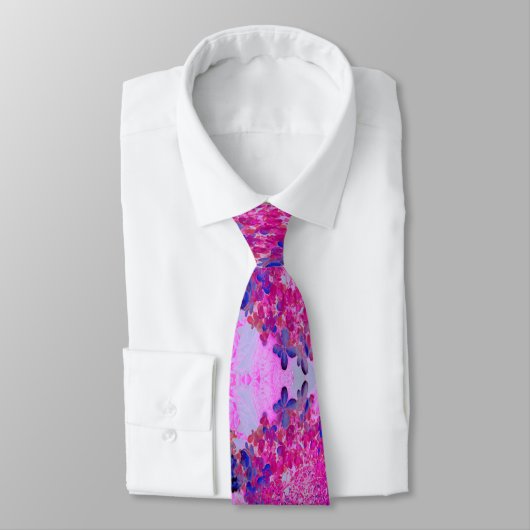 Elegant Fuchsia and Dark Blue Limited Hydrangea Stropdas (Gebonden)