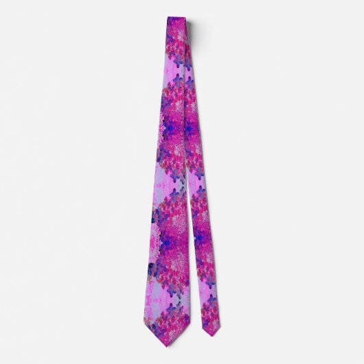 Elegant Fuchsia and Dark Blue Limited Hydrangea Stropdas (Voorkant)