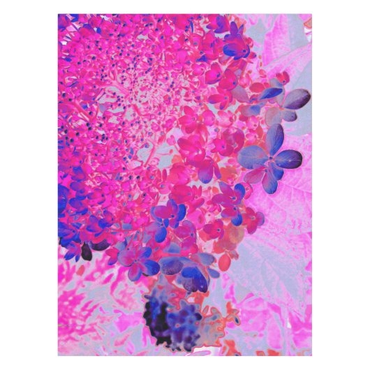 Elegant Fuchsia and Dark Blue Limited Hydrangea Tafelkleed (Voorkant)