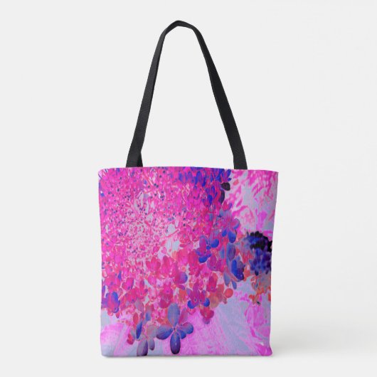 Elegant Fuchsia and Dark Blue Limited Hydrangea Tote Bag (Achterkant)