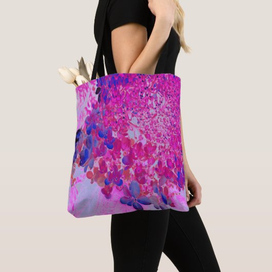 Elegant Fuchsia and Dark Blue Limited Hydrangea Tote Bag (Dichtbij)