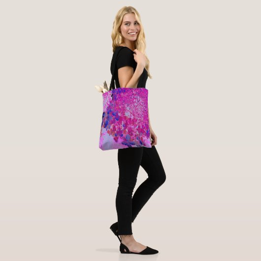 Elegant Fuchsia and Dark Blue Limited Hydrangea Tote Bag (Op model)