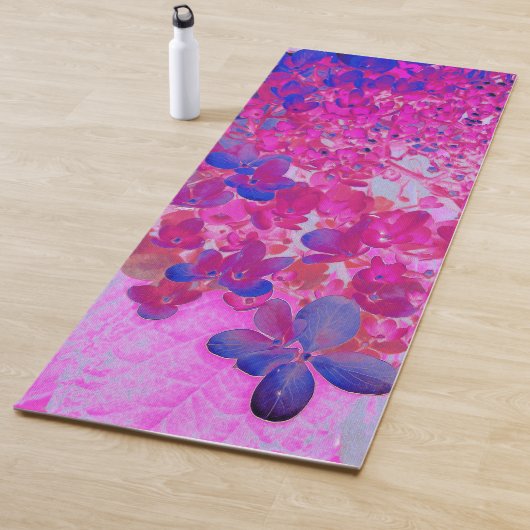 Elegant Fuchsia and Dark Blue Limited Hydrangea Yogamat (In situ)