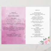 Elegant Fuchsia Floral Quinceañera Welkomstprogram (Achterkant)