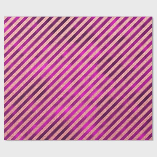Elegant fuchsia kerstgestreepte feestdagen cadeaupapier (Vlak)