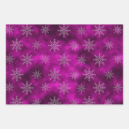 Elegant fuchsia Kerstsierans feestdagen Inpakpapier Vel (Voorkant 3)