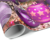 Elegant fuchsia Kerstsierans vakantie Wrapp Cadeaupapier (Rol Hoek)