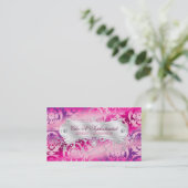 Elegant Fuchsia Lavender Damask Swirl Visitekaartje (Staand voorkant)