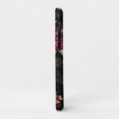 Elegant fuchsia-oranje bloemenkleurenmonogram Case-Mate iPhone case (Achterkant/links)
