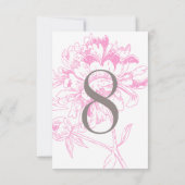 Elegant Fuchsia Pink en Gray Floral Peony Wedding Kaart (Achterkant)