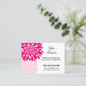 Elegant Fuchsia Pink Floral Burst Reception Kaarte Informatiekaartje (Staand voorkant)