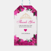 Elegant Fuchsia Pink Gold Floral Dank je wel Cadeaulabel (Voorkant)