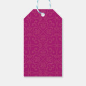 Elegant Fuchsia Pink Gold Floral Hartelijk dank Cadeaulabel (Achterkant)