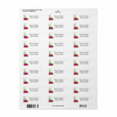 Elegant Fuchsia Pink & Red Rose Flower Etiket (Full Sheet)