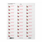 Elegant Fuchsia Pink & Red Rose Flower Etiket (Full Sheet)