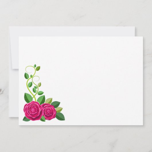 Elegant Fuchsia Pink Rose Bouquet Flowers Weddensc Bedankkaart (Achterkant)