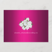 Elegant Fuchsia Pink Weddenschap Informatiekaartje (Achterkant)