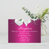 Elegant Fuchsia Pink Weddenschap Informatiekaartje (Staand voorkant)