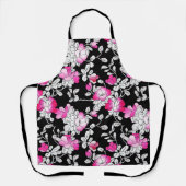 Elegant Fuchsia Pink White Black Floral Pattern Schort (Voorkant)