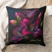 Elegant Fuchsia Red Burgundy Lily Flower Kussen (Deken)