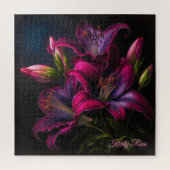 Elegant Fuchsia Red Burgundy Lily Flower Legpuzzel (Verticaal)