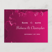 Elegant Fuchsia Roze Bruiloft Save the Date Aankondigingskaart (Voorkant)