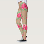 Elegant Fuchsia roze roze roze Leggings van de hui (Links)