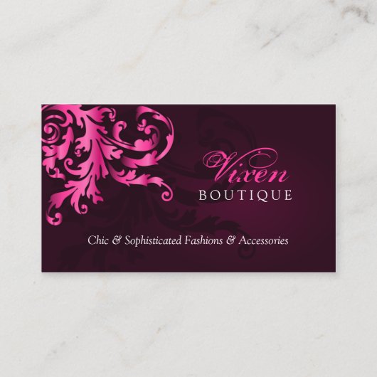 Elegant Fuchsia Vlaanderen Visitekaartjes (Voorkant)