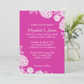 Elegant Fuchsia Wedding Invitations Kaart (Staand voorkant)