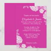Elegant Fuchsia Wedding Invitations Kaart (Voorkant / Achterkant)